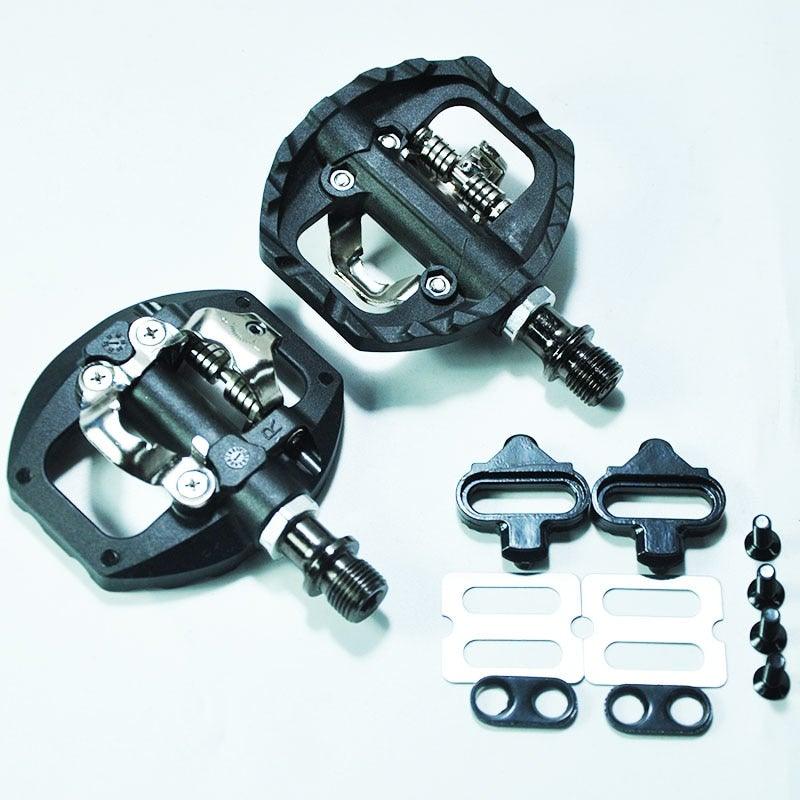 Black nylon DU + bearing Mountain Clipless Bike Bicycle Cycling Pedals Cleats Pedal Bicycle Bike Pedals Road Bicycle Pedals Cleats Set Clipless Pedals Compatible With Mountain BIkes Stevvex
