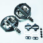 Black nylon DU + bearing Mountain Clipless Bike Bicycle Cycling Pedals Cleats Pedal Bicycle Bike Pedals Road Bicycle Pedals Cleats Set Clipless Pedals Compatible With Mountain BIkes Stevvex