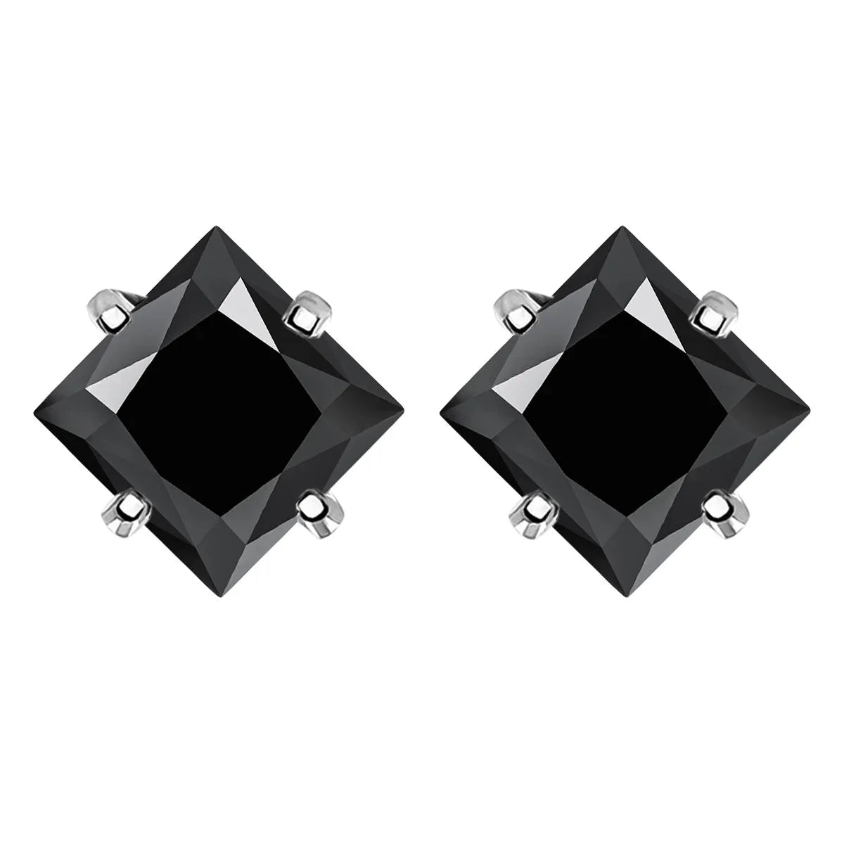 Sterling Silver 925 Green Princess Cut Moissanite Stud Earrings For Women BandsCo Straps