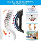 Black Purple Back Stretching Device Muscle Back Massage Relax Stretcher Posture Therapy Back Stretch Spine Pain Relief Stretcher Support Lower And Upper Muscle Pain Relief Stevvex