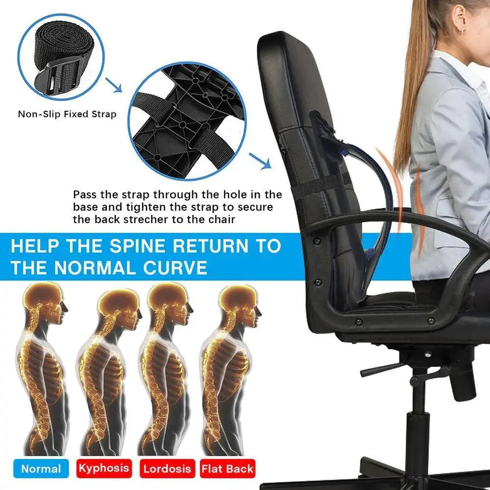 Black Purple Back Stretching Device Muscle Back Massage Relax Stretcher Posture Therapy Back Stretch Spine Pain Relief Stretcher Support Lower And Upper Muscle Pain Relief Stevvex