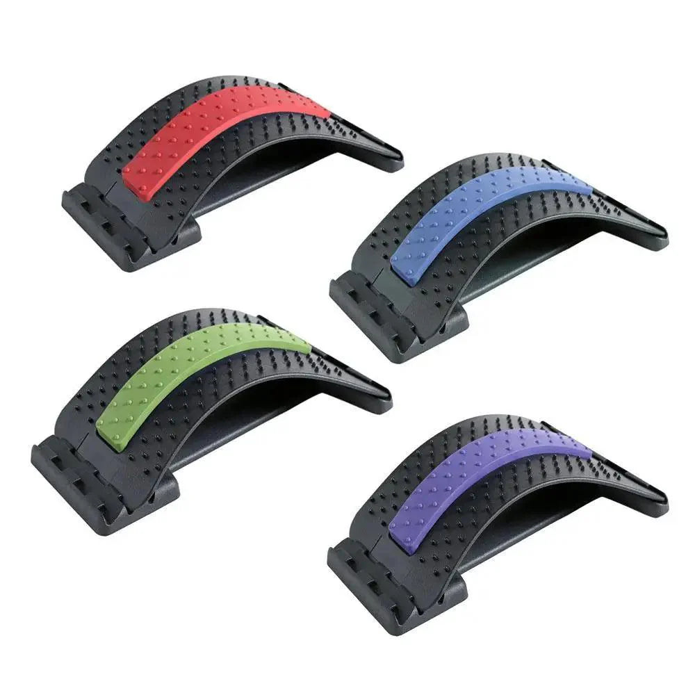 Black Purple Back Stretching Device Muscle Back Massage Relax Stretcher Posture Therapy Back Stretch Spine Pain Relief Stretcher Support Lower And Upper Muscle Pain Relief Stevvex