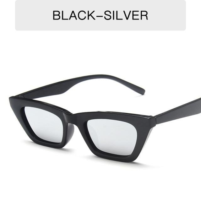 Black Rectangle Sunglasses For Women Retro Driving Glasses Vintage Fashion Style Cat Eye Sunglasses Women Small Cool Sun Glasses Luxury Eyewear Stevvex
