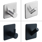 Black Robe Hook Wall Hook Towel Hook for Bathroom Stainless Steel Coat Hook Rustproof Hook Hanger for Kitchen Hardware Stainless Steel Hooks Waterproof and Oilproof Bathroom Kitchen Self Adhesive Hooks for Hanging Coat Hat Towel Stevvex