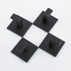 Black Self-Adhesive Wall Hooks For Hanging Keys Clothes Hanger Door Robe Hook Coat Rack Towel Holder Bathroom Accessories Matte Black Finish Wall Mount Coat Hat Door Hook Hanger Bathroom Accessories Stevvex