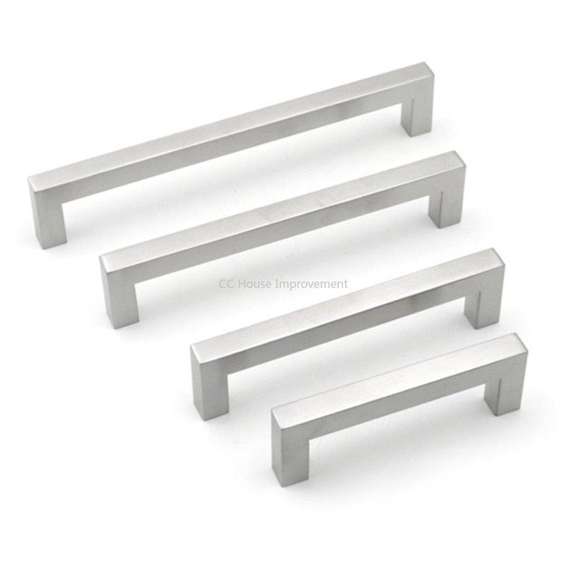 Black Silver Gold Cabinet Handle Square Furniture Hardware Stainless Steel Kitchen Door Knobs Cupboard Wardrobe Drawer Pulls  Square Bar Cabinet Pull Drawer Handle Stainless Steel Modern Hardware For Kitchen And Bathroom Cabinets Stevvex