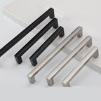 Black Silver Gold Cabinet Handle Square Furniture Hardware Stainless Steel Kitchen Door Knobs Cupboard Wardrobe Drawer Pulls  Square Bar Cabinet Pull Drawer Handle Stainless Steel Modern Hardware For Kitchen And Bathroom Cabinets Stevvex