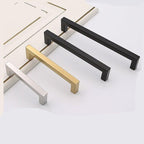 Black Silver Gold Cabinet Handle Square Furniture Hardware Stainless Steel Kitchen Door Knobs Cupboard Wardrobe Drawer Pulls  Square Bar Cabinet Pull Drawer Handle Stainless Steel Modern Hardware For Kitchen And Bathroom Cabinets Stevvex