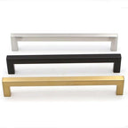 Black Silver Gold Cabinet Handle Square Furniture Hardware Stainless Steel Kitchen Door Knobs Cupboard Wardrobe Drawer Pulls  Square Bar Cabinet Pull Drawer Handle Stainless Steel Modern Hardware For Kitchen And Bathroom Cabinets Stevvex
