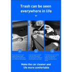 Black Small Trash Bin Garbage Can For Car Waste Rubbish Basket Organizer Storage Holder Car Accessories