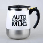 Black Smart Lazy Automatic Stainless Steel Self Stirring Magnetic Mug Creative Coffee Mixing Cup Automatic Self Mixing & Spinning Cup Cute Christmas Birthday Gift Idea For Men And Women