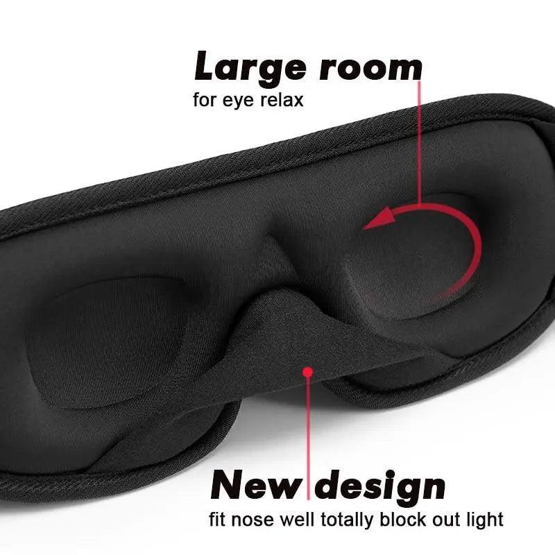Black  Soft Padded Sleeping Mask For Eyes Lightweight Blindfold Night Mask Modern Adjustable Super Smooth Eye Patch For Sleep Stevvex