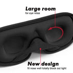 Black  Soft Padded Sleeping Mask For Eyes Lightweight Blindfold Night Mask Modern Adjustable Super Smooth Eye Patch For Sleep Stevvex