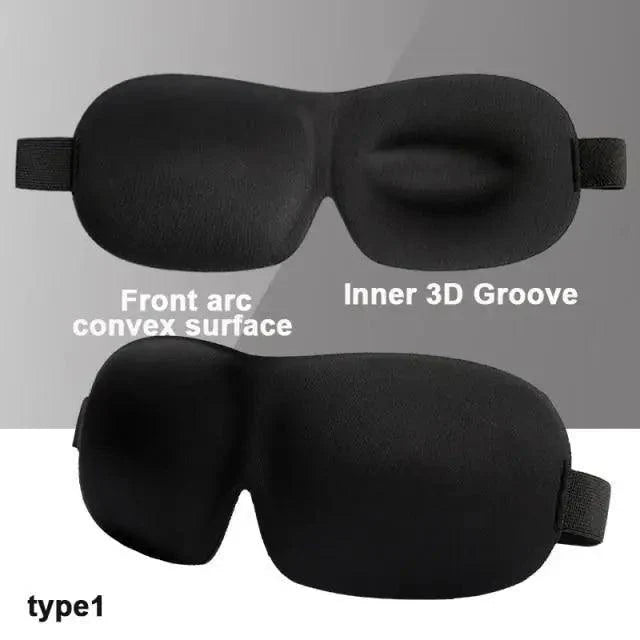 Black  Soft Padded Sleeping Mask For Eyes Lightweight Blindfold Night Mask Modern Adjustable Super Smooth Eye Patch For Sleep Stevvex