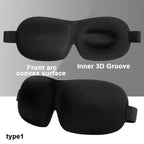 Black  Soft Padded Sleeping Mask For Eyes Lightweight Blindfold Night Mask Modern Adjustable Super Smooth Eye Patch For Sleep Stevvex
