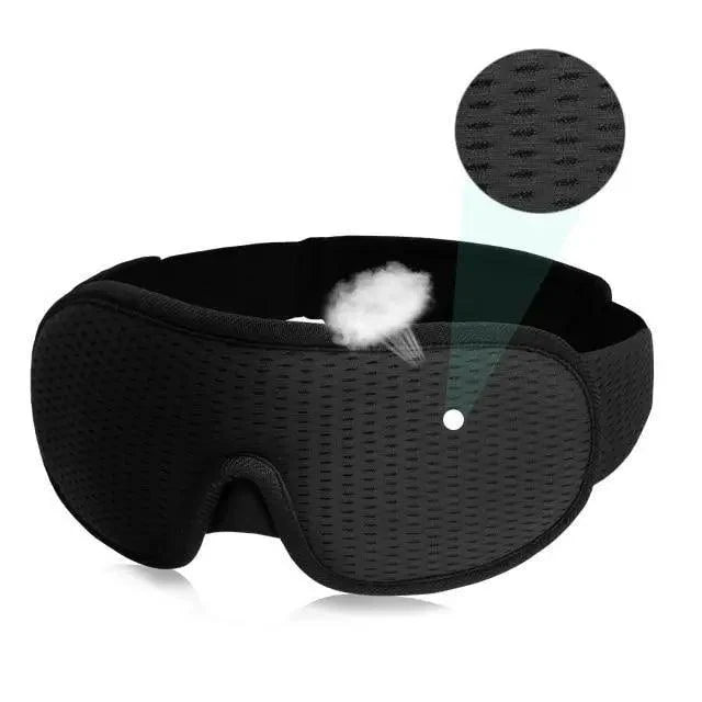 Black  Soft Padded Sleeping Mask For Eyes Lightweight Blindfold Night Mask Modern Adjustable Super Smooth Eye Patch For Sleep Stevvex