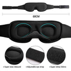 Black  Soft Padded Sleeping Mask For Eyes Lightweight Blindfold Night Mask Modern Adjustable Super Smooth Eye Patch For Sleep Stevvex