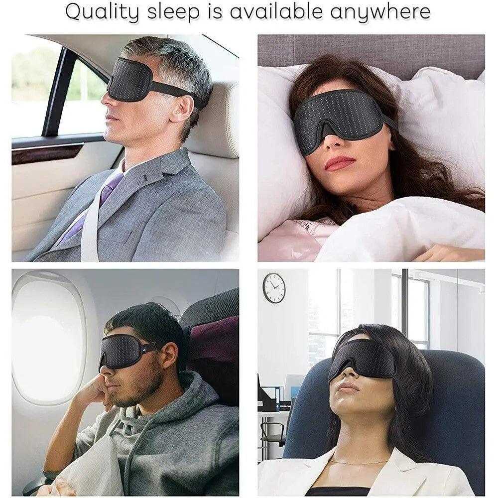 Black  Soft Padded Sleeping Mask For Eyes Lightweight Blindfold Night Mask Modern Adjustable Super Smooth Eye Patch For Sleep Stevvex