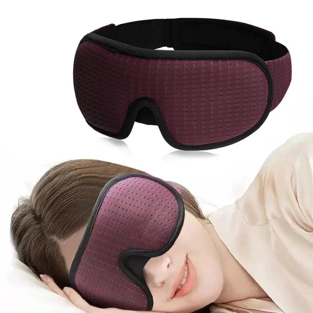 Black  Soft Padded Sleeping Mask For Eyes Lightweight Blindfold Night Mask Modern Adjustable Super Smooth Eye Patch For Sleep Stevvex