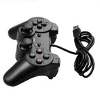 Black Solid Wired Vibration Joystick Gamepad Handle Controller Compatible With PC Laptop Computer Stevvex