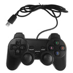 Black Solid Wired Vibration Joystick Gamepad Handle Controller Compatible With PC Laptop Computer Stevvex