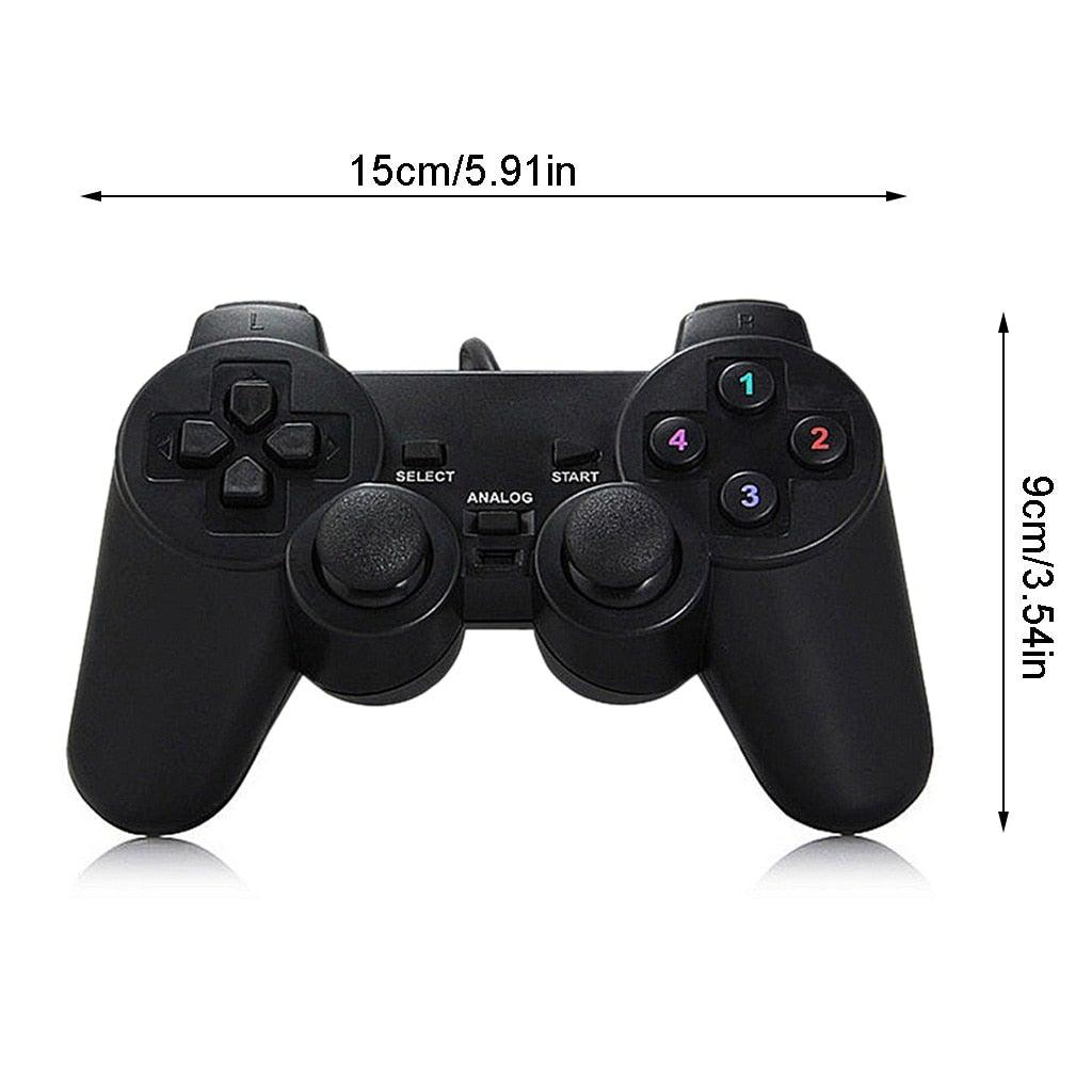 Black Solid Wired Vibration Joystick Gamepad Handle Controller Compatible With PC Laptop Computer Stevvex