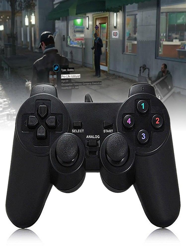 Black Solid Wired Vibration Joystick Gamepad Handle Controller Compatible With PC Laptop Computer Stevvex