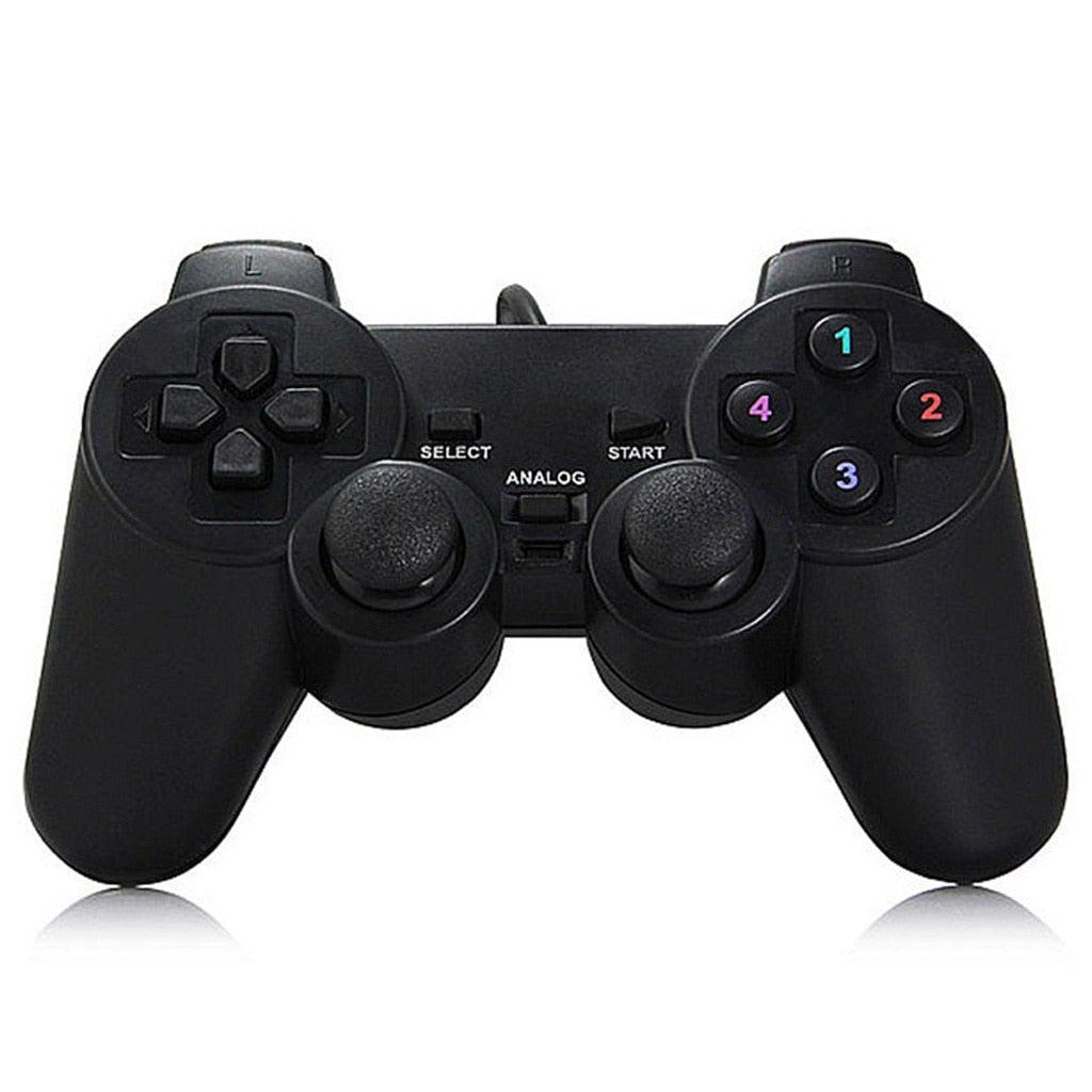 Black Solid Wired Vibration Joystick Gamepad Handle Controller Compatible With PC Laptop Computer Stevvex