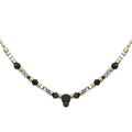 Black Spinel Hematite Skull Bead Necklace Unisex Choker