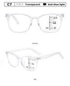 Black Square Multifocal Progressive Reading Glasses For  Men Fashion With Diopters Anti-glare Computer Reading Gaming TV Phones Transparent Glasses For Women Men Stevvex