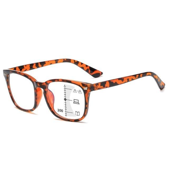 Black Square Multifocal Progressive Reading Glasses For  Men Fashion With Diopters Anti-glare Computer Reading Gaming TV Phones Transparent Glasses For Women Men Stevvex