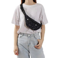Black Starry Night Printed Fashion Fanny Pack Bum Bag For Daily Use Travel Stylish Belt Bag Waist Bag For Sports And Casual Use Festival Belt Waist Bag For Traveling Stevvex