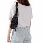 Black Starry Night Printed Fashion Fanny Pack Bum Bag For Daily Use Travel Stylish Belt Bag Waist Bag For Sports And Casual Use Festival Belt Waist Bag For Traveling Stevvex