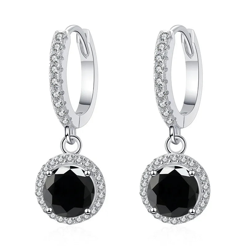 1Ct 6.5mm Blue Green Moissanite Drop Earrings For Women S925 Sterling BandsCo Straps
