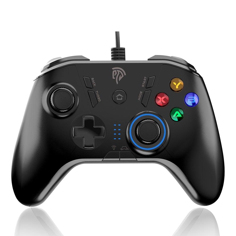 Black Sustainable Wired Joystick Game Controller With Customized Buttons Programable With PC Laptop Stevvex