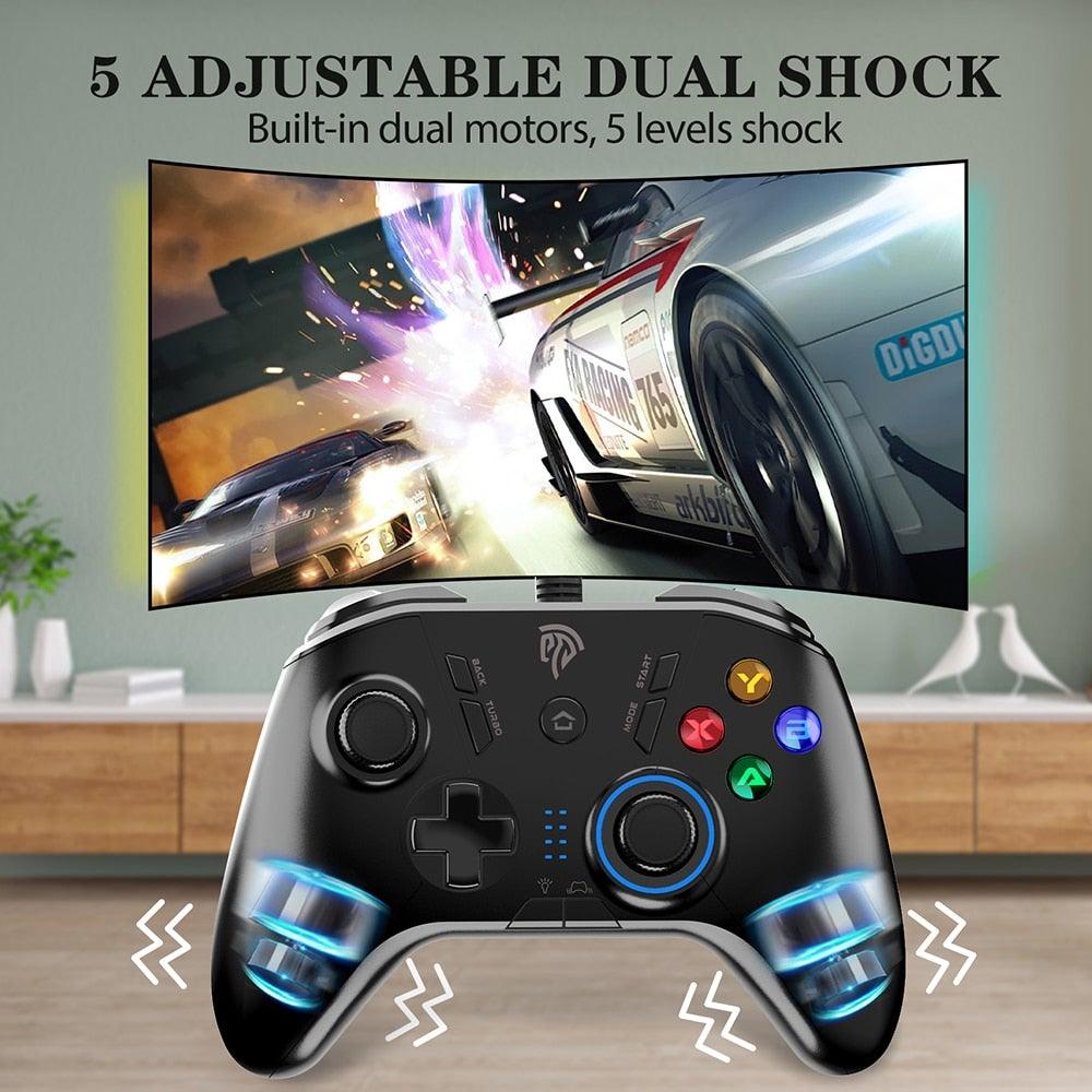 Black Sustainable Wired Joystick Game Controller With Customized Buttons Programable With PC Laptop Stevvex