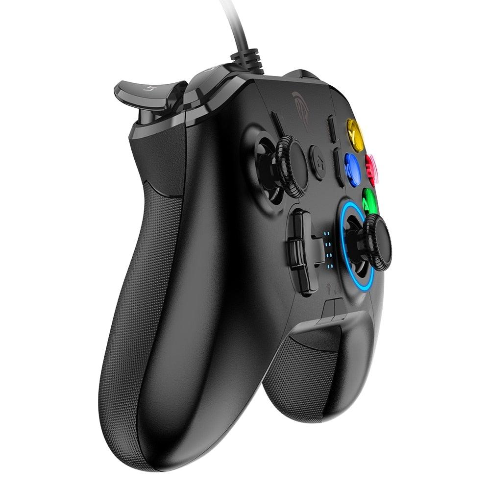 Black Sustainable Wired Joystick Game Controller With Customized Buttons Programable With PC Laptop Stevvex