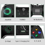 Black Sustainable Wired Joystick Game Controller With Customized Buttons Programable With PC Laptop Stevvex
