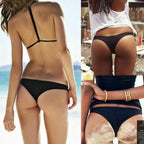 Black Swimsuit  Women Bandage 2 Pieces Bikini Set Hollow Out Push-up Swimsuit Bathing Suit Women 2 Piece Halter Swimwear Luxury Swimsuit String Triangle Bikini Sets  Swimwear Beachwear Stevvex