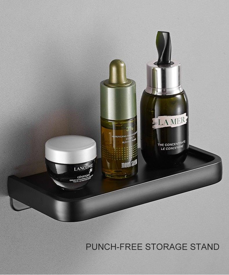 Black Toilet Paper Holder Multifunction Bathroom Storage Shelf Roll Paper Holder Toilet Paper Holder With Shelf Matte Black Toilet Paper Holder Toilet Paper Roll Holder Bathroom Adhesive Toilet Paper Holder Stevvex