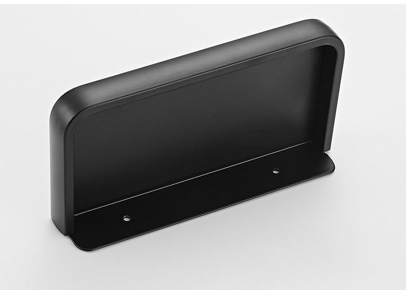 Black Toilet Paper Holder Multifunction Bathroom Storage Shelf Roll Paper Holder Toilet Paper Holder With Shelf Matte Black Toilet Paper Holder Toilet Paper Roll Holder Bathroom Adhesive Toilet Paper Holder Stevvex