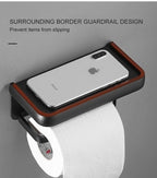 Black Toilet Paper Holder Multifunction Bathroom Storage Shelf Roll Paper Holder Toilet Paper Holder With Shelf Matte Black Toilet Paper Holder Toilet Paper Roll Holder Bathroom Adhesive Toilet Paper Holder Stevvex
