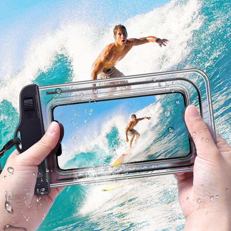 Black Universal Waterproof Phone Case Water Proof Bag Mobile Cover For iPhone 12 11 Pro Max 8 7 Waterproof Phone Bag Waterproof Phone Case With Lanyard for iPhone Case & Strap Stevvex