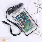 Black Universal Waterproof Phone Case Water Proof Bag Mobile Cover For iPhone 12 11 Pro Max 8 7 Waterproof Phone Bag Waterproof Phone Case With Lanyard for iPhone Case & Strap Stevvex