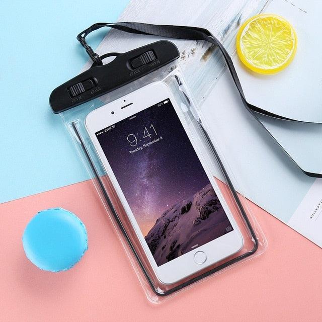 Black Waterproof Mobile Cover Pouch Mobile Case Phone Pouch for iPhone Outdoor Waterproof Phone Case Universal Bag For iPhone 13 12 11 Pro Max Waterproof Phone Pouch Case & Strap Stevvex