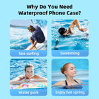Black Waterproof Phone Case Bag For iPhone 14 13 12 Pro Max Swim Pouch For Universal Protective Phone Case Universal Waterproof Underwater Dustproof Touch Phone Case for iPhone Stevvex