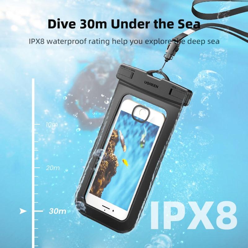 Black Waterproof Phone Case Bag For iPhone 14 13 12 Pro Max Swim Pouch For Universal Protective Phone Case Universal Waterproof Underwater Dustproof Touch Phone Case for iPhone Stevvex