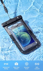 Black Waterproof Phone Case Bag For iPhone 14 13 12 Pro Max Swim Pouch For Universal Protective Phone Case Universal Waterproof Underwater Dustproof Touch Phone Case for iPhone Stevvex