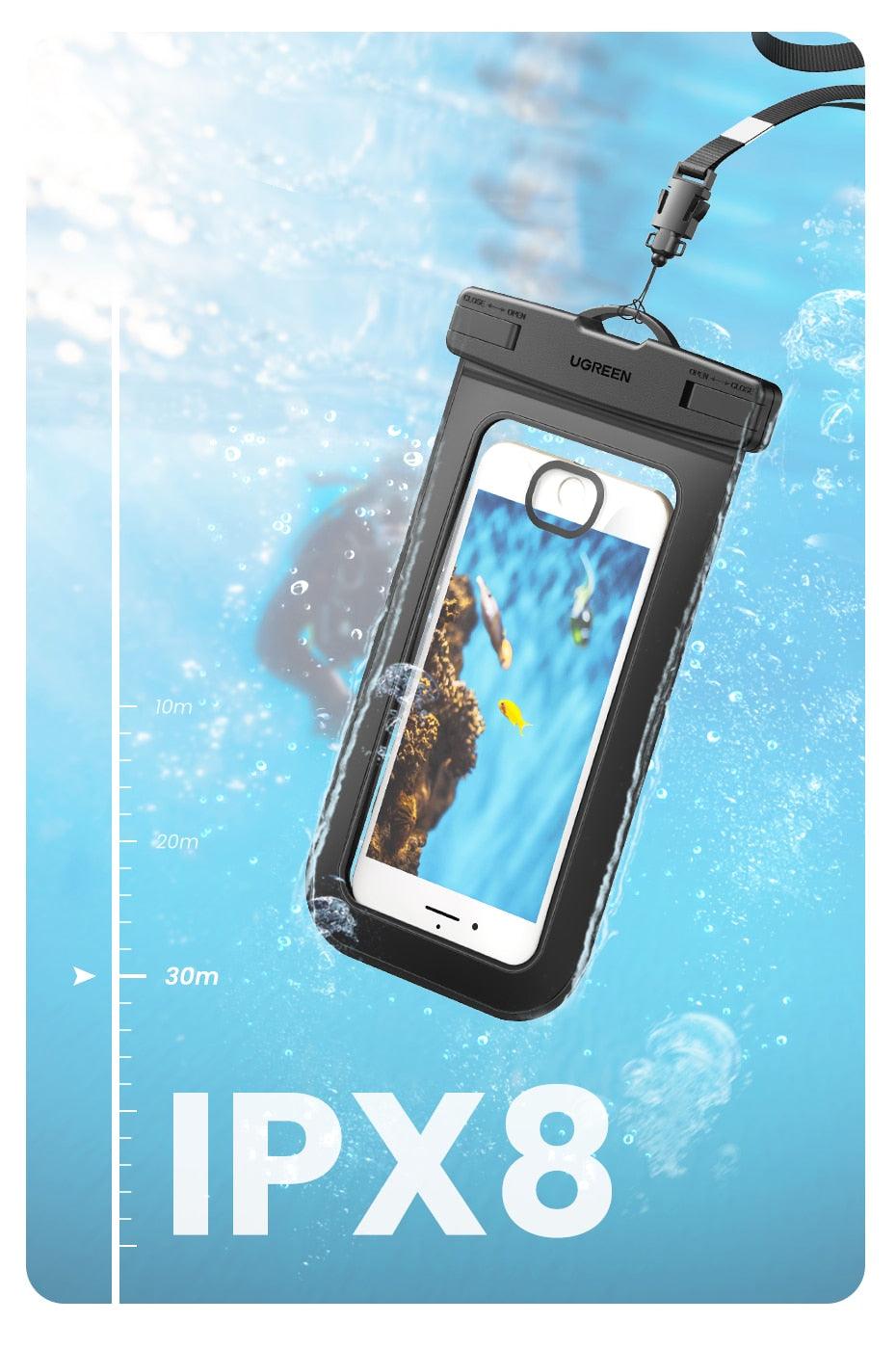 Black Waterproof Phone Case Bag For iPhone 14 13 12 Pro Max Swim Pouch For Universal Protective Phone Case Universal Waterproof Underwater Dustproof Touch Phone Case for iPhone Stevvex