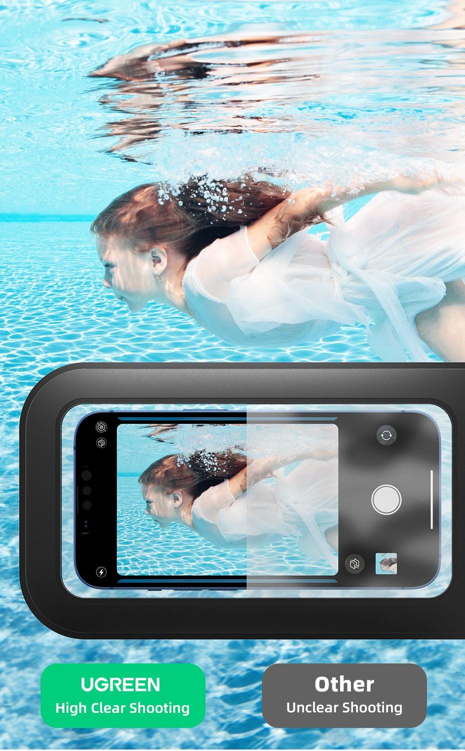 Black Waterproof Phone Case Bag For iPhone 14 13 12 Pro Max Swim Pouch For Universal Protective Phone Case Universal Waterproof Underwater Dustproof Touch Phone Case for iPhone Stevvex
